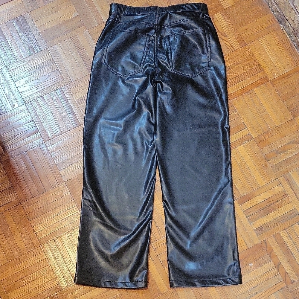 Abercrombie & Fitch High Rise Faux Leather Jeans 90s Relaxed Size 28 XS NWOT - Picture 7 of 11